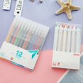 thumbnail image 3 of 6 Pcs Dual Tip Highlighter Pen Set and 12 Pcs Assorted Color Gel Pens Creative Roller Highlighter Curve Pens Smooth Writing, 3 of 9
