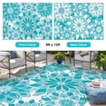 thumbnail image 4 of Findosom Outdoor Rug 8'x10' Reversible Waterproof Outdoor Patio Rug Mat Plastic Straw Rug Outdoor Area Rug Patio Camping Rug for RV Picnic Balcony Backyard Beach Outdoor Decor,Teal, 4 of 11