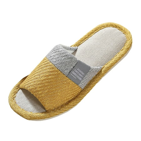 

Xboschi Womens Cozy Slippers Breathable Home Couple Casual Slippers Smell Proof Indoor Women Linen Slippers