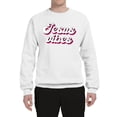 thumbnail image 2 of Wild Bobby, Jesus Vibes Inspirational/Christian Unisex Crewneck Graphic Sweatshirt, White, Large, 2 of 6