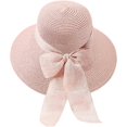 thumbnail image 1 of Caqui - Sombrero de playa plegable - Sombreros de verano para mujer - Sombreros con lazos, 1 of 3