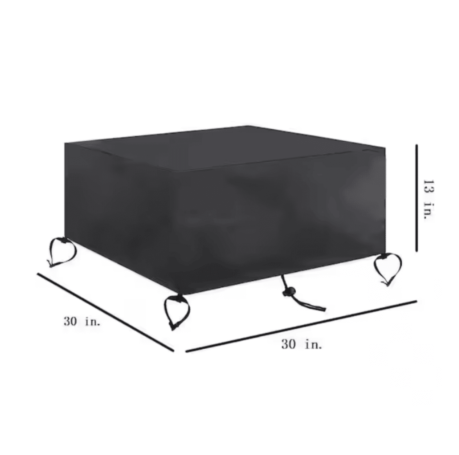 Coffee Table Cover 30 Inch, Black Outdoor Patio Furniture Cover - Waterproof, Windproof, UV Protection - Fits Most Ottomans & Tables