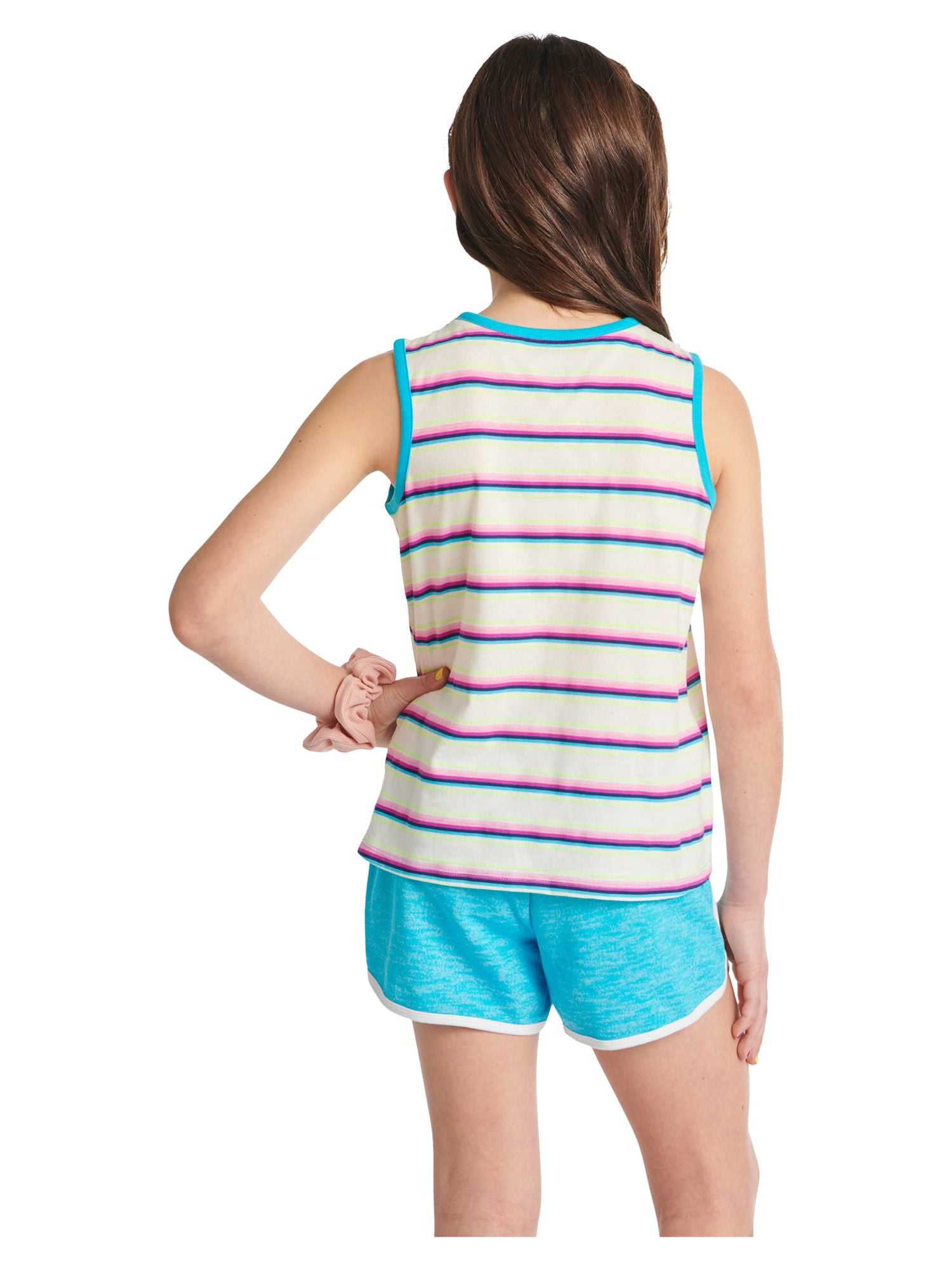 Justice Girls Graphic Tank Set, 3-Piece Pack, Sizes XS(5/6)-XL Plus(16/18 Plus)