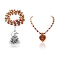thumbnail image 1 of Kamada Combination of Shri Sitaram necklace mala and Tulsi (basil) mala,Spritual Pendant Necklace for Women and Men, 1 of 4