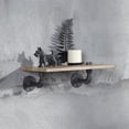 thumbnail image 3 of Estante Acme Brantley de madera de roble con marco de tubo de metal, 3 of 5