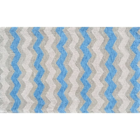 The Rug Market Ziggy-Blue Area Rug, 4.7' x 7.7'