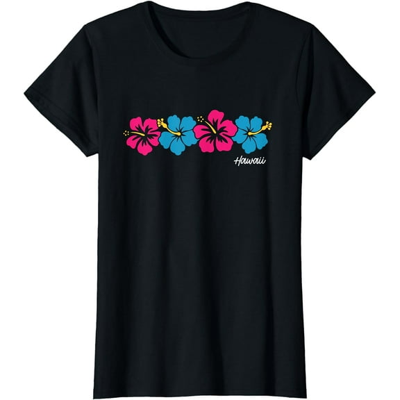 Hibiscus flower Hawaii Aloha Hawaiian retro beach girls boys T-Shirt