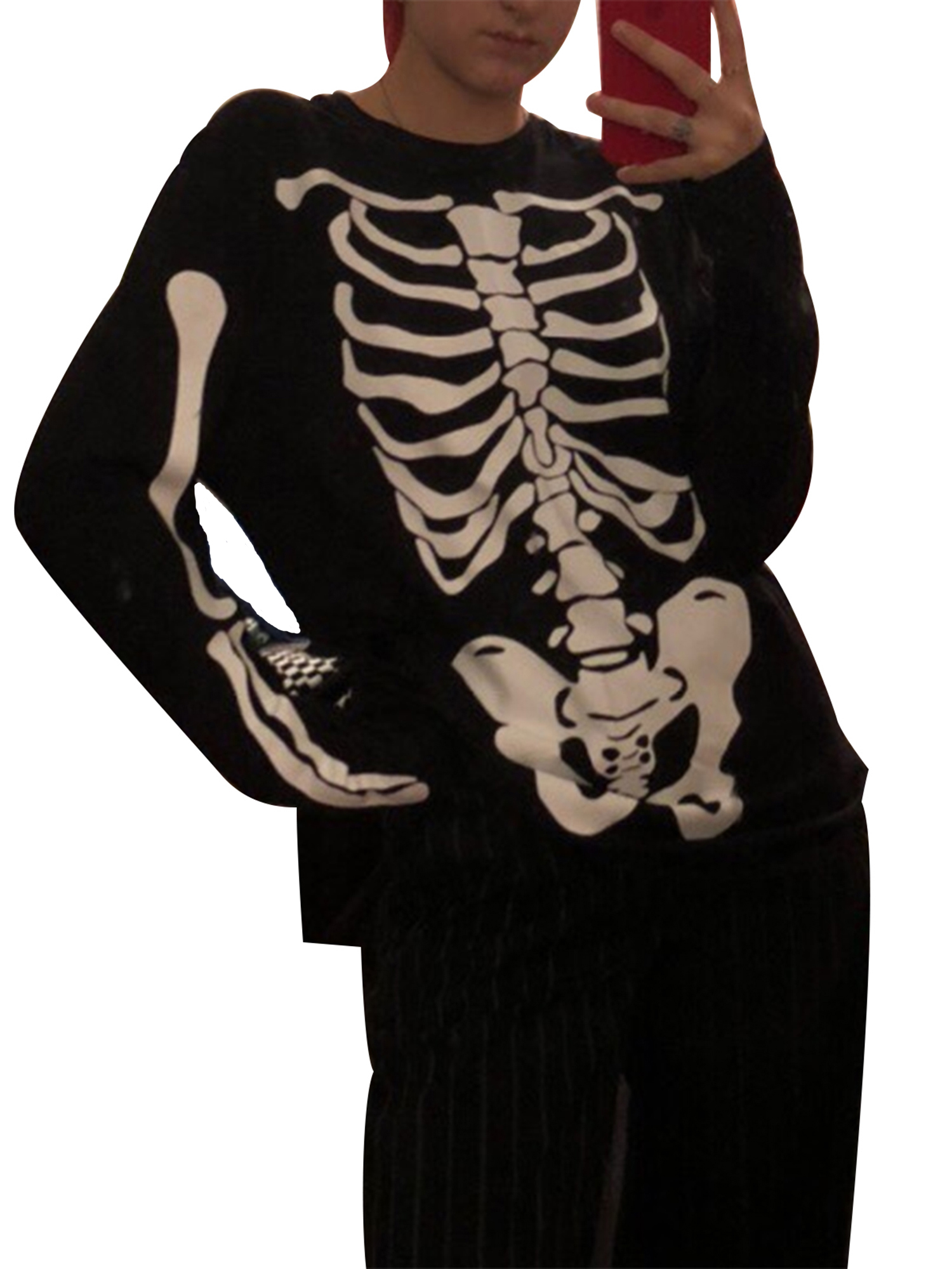 skeleton long sleeve shirt womens