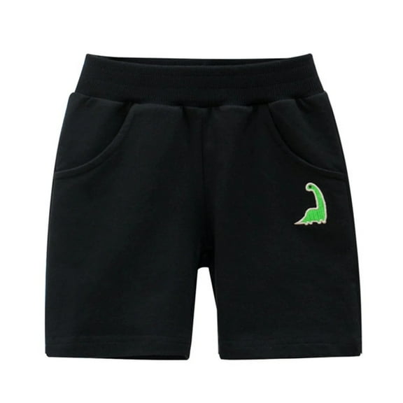 XBASW Toddler Kids Baby Boys Jogger Shorts Dinosaur Embroider Short with Pockets Summer Cotton Casual Five Pants for Boys 1-7T