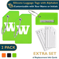 thumbnail image 1 of ComfiTime Luggage, Luggage Tags con Alfabeto: Maletas Tags de Silicona Aprobadas por la TSA, Bolsa de Viaje, Equipaje y Mochilas con Identificador de Privacidad, Presilla de Acero Inoxidable, 1 of 1