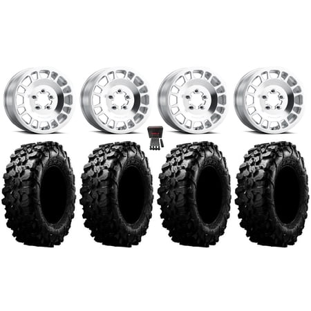 Method 412 15×6 Wheels Raw (5+1) 32 Carnivore Tires Polaris RZR Turbo R & Pro R Ranger 1500 Xpedition