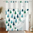 thumbnail image 3 of Mizhona Blue and Green Xmas Tree No Hooks Shower Curtains with Snap in Liner Winter Holiday White Hookless Fabric Bathroom Curtain，71"× 86", 3 of 4