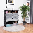 thumbnail image 4 of Mueble Modular para Zapatos Costway 12 Compartimentos PP Negro y Transparente 95x37x109cm, 4 of 10