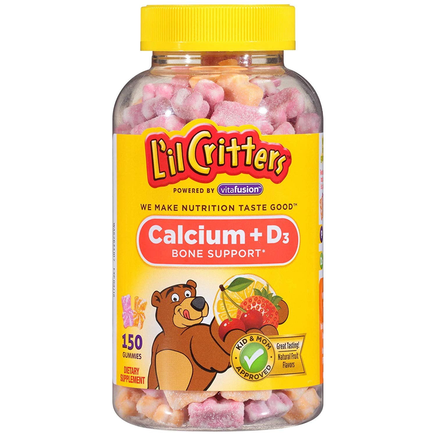 L'il Critters Calcium Gummy Bears with Vitamin D3, 150 Count