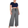 thumbnail image 5 of Yievot Plus Size Yoga Pants for Women Drawstring Elastic Waist Wide Leg Pants Running Gym Sports Workout Pants with Pockets, 5 of 8