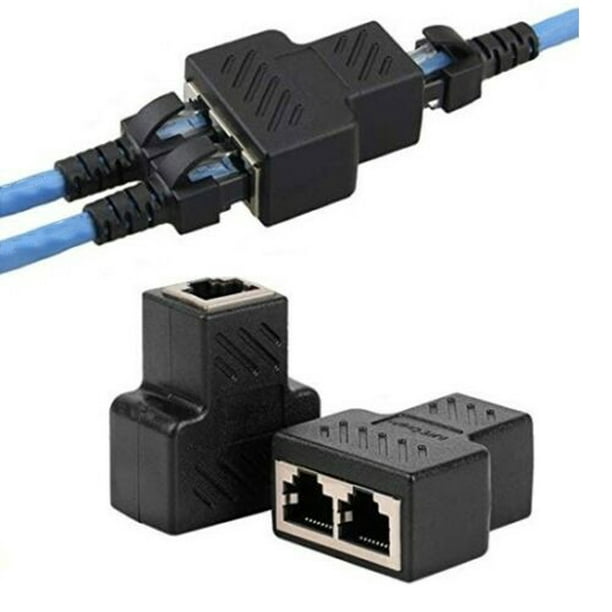 2 pièces câble Internet répartiteur Ethernet RJ45 câble double