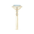 thumbnail image 3 of ANGARA Natural Cushion 1.2 ct Aquamarine Halo Ring with Marquise Motifs in 14K Yellow Gold for Women (Size-8x6mm) | March Birthstone, Anniversary, Jewelry Gift for Women | Natural Aquamarine Ring, 3 of 9