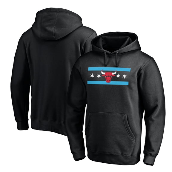 Men's Black Chicago Bulls Hometown Collection Post Up Pullover Hoodie