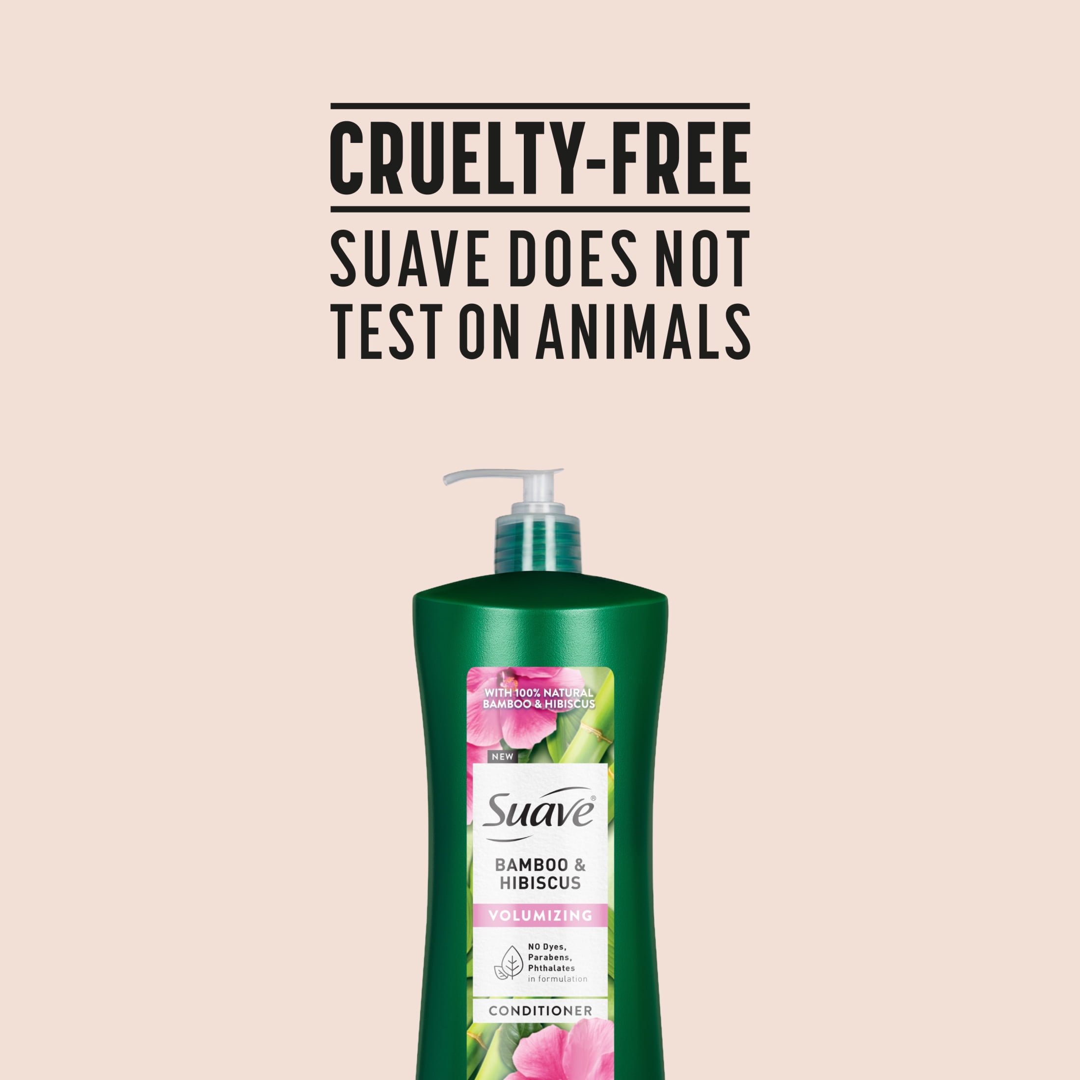 Suave Bamboo & Hibiscus Volumizing Conditioner, for Fine and Flat Hair, 28 oz Pump