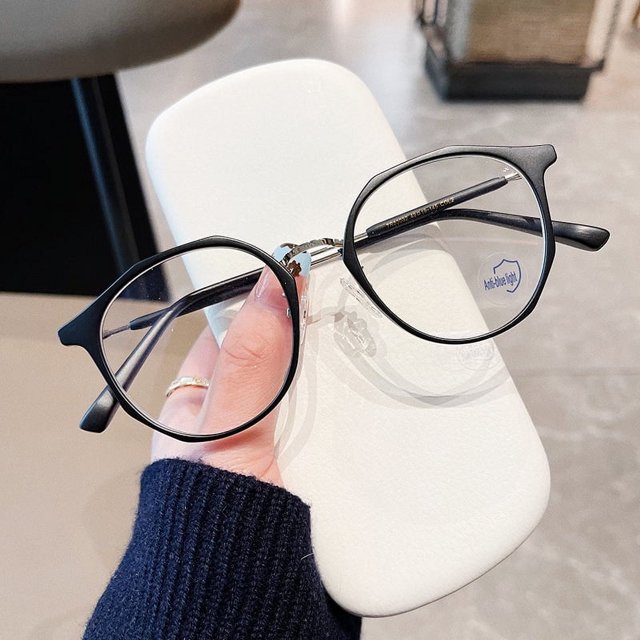 Gafas con montura para miopía TR90, montura irregular, antiluz azul para mujer, gafas lisas