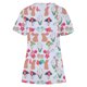 thumbnail image 3 of Ichuanyi Womens Swimsuits Clearance Women's Fashion Easter Rabbit Print V-neck Short Sleeve Pocket Workwear Top Ichuanyi Ichuanyi, 3 of 3