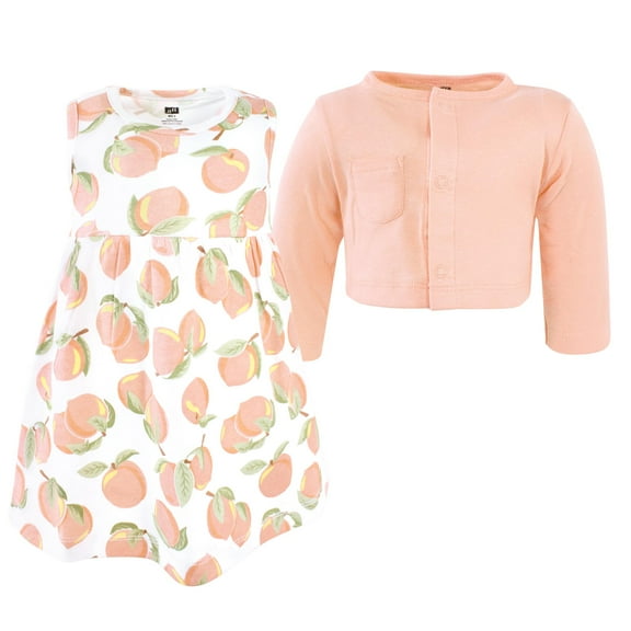 Luvable Friends Hudson Baby Dress and Blouse 2pc, Peach Blossom, 0-3M