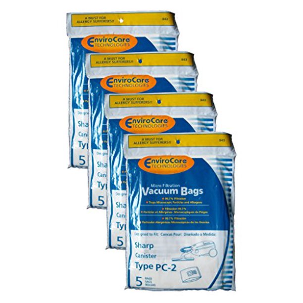 20 Sharp Type PC2 Canister Vacuum Cleaner Bags EC10PC2