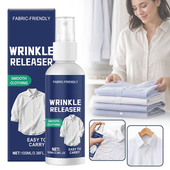 Safeglitz Wrinkle Releaser Spray, Instant Wrinkle Releaser Spray – Smooths Creases in Seconds, Clothes Wrinkle Release Spray Travel Size, Travel-Ready 100ml, No Iron, Static-Free & Fresh (1Pcs)