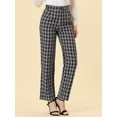 thumbnail image 2 of Pantalones a cuadros Allegra K casuales para mujer Blanco negro L, 2 of 5