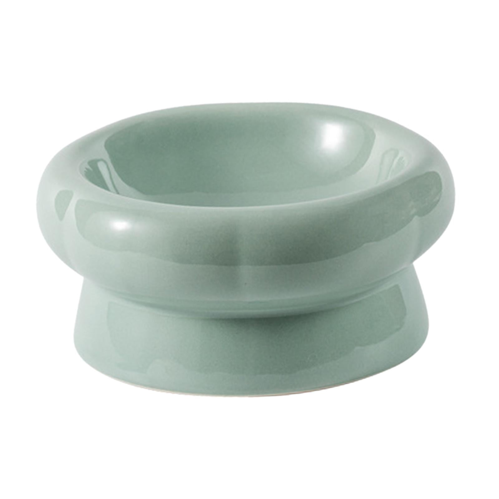 Cat Food Bowl Ceramic Cat Bowl Protect Bibs From Pets Stable Non-slip Snack Bowl 180ML