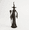 Sculpted Bronze Witch With a Broom A1, variant on Sculpted Bronze Cat Figurine, Matte Black Slender Sitting Black Cat Statue, Gothic Halloween Tabletop Decor Ornament for Mantel Shelf