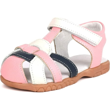 

Girls Genuine Leather Soft Closed Toe Princess Flat Shoes Summer Sandals(Toddler/Little Kid)