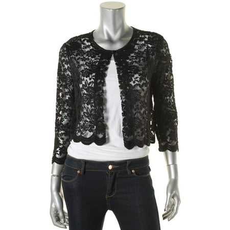 Connected Apparel - Connected Apparel Womens Sheer Lace Cardigan Top