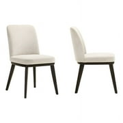 Omax Decor Berlin Solid Wood Upholstered Dining Chairs in Oatmeal (Set of 2)