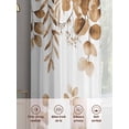 thumbnail image 6 of Brown Eucalyptus Leaves Sheer Curtains 108 Inch Length 2 Panels Set Window Treatments, Spring Summer Botanical Rod Pocket Semi Curtains for Living Room/Bedroom/Kitchen Décor, 104"W x 108"L, 6 of 7