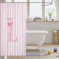 thumbnail image 3 of Manfei Pink Ribbon Bow Tie Shower Curtain 72Wx72L,Alphabet L Pattern Bathroom Curtain, 3 of 5