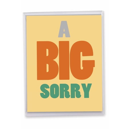 1 Jumbo Funny I'm Sorry Greeting Card (8.5 x 11 Inch) - a Big Sorry Sorry Card J2087SRG
