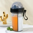 thumbnail image 1 of Double Drinking Cup with Lids Double Straw Silicone Plastic Cup, 20oz., 1 of 10