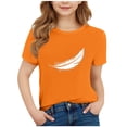 thumbnail image 2 of YUNAFFT T-Shirts Imprimés Orange pour Enfants Col Rond Manches Courtes Style Décontracté, 2 of 4