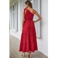 thumbnail image 3 of Vestido PRETTYGARDEN Maxi Floral de Verano con Hombro Descubierto Rojo XXL, 3 of 8