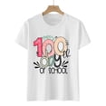 thumbnail image 4 of IROINNID Women's Casual Fashion T-shirt Short Sleeve Happy 100th Day Of School Printed Round Neck Tops, 4 of 7