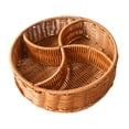thumbnail image 1 of Cesta organizadora tejida a mano para servir, versátil y decorativa, redonda para almacenar alimentos. 4 rejillas, 1 of 9