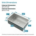 thumbnail image 5 of Acpouw Stainless Steel Kitchen Sink, 30″x19″ Drop In Single Bowl, Undermount Handmade Sink in Brushed Nickel, with US Standard Drain and Hook, LS-SSBR05, 5 of 6