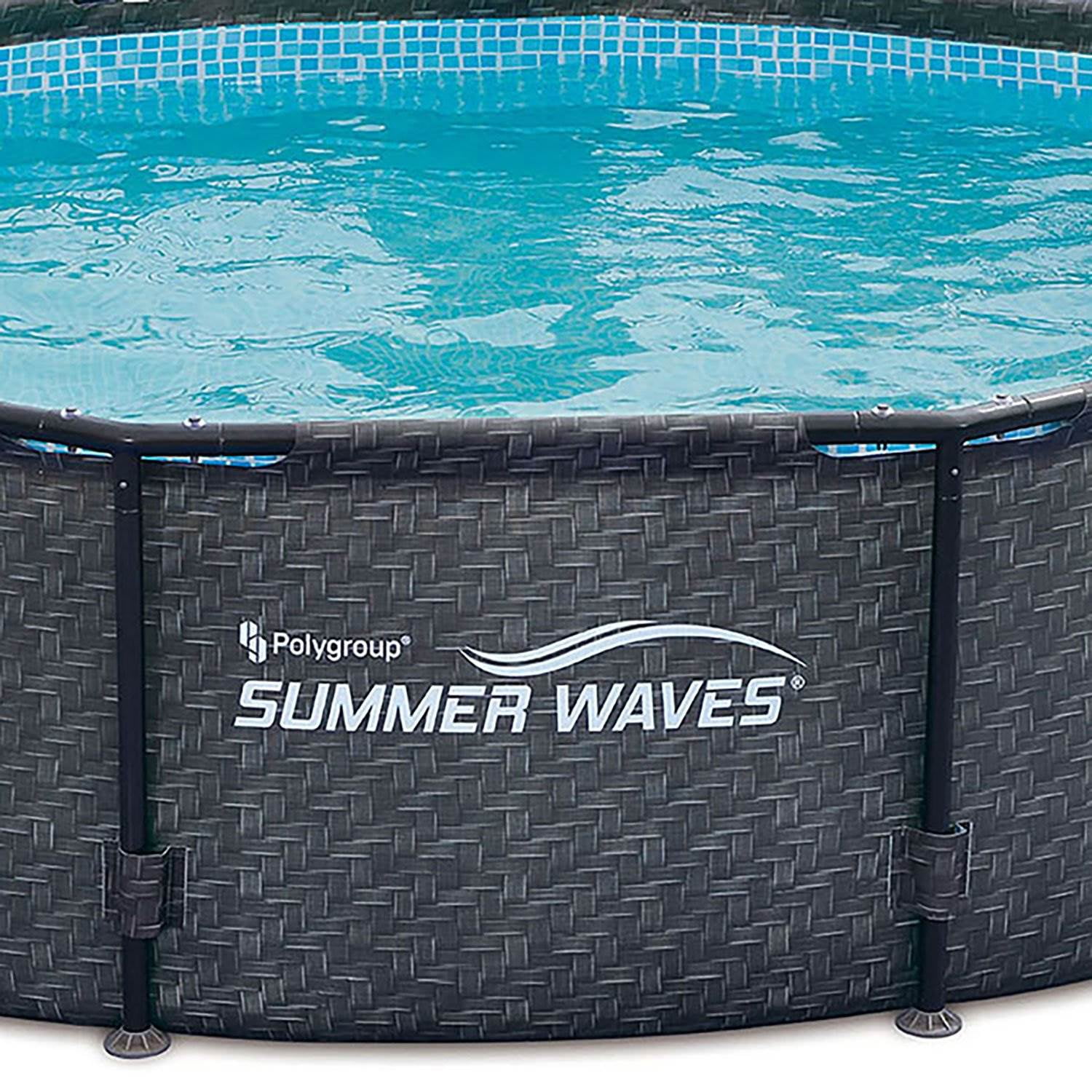 Summer Waves 14 X 48 Above Ground Frame Pool Set W Pump Dark Wicker Walmart Com