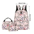 thumbnail image 4 of HengDidi Floral Print Backpack Purse & Pouch 3-Piece Set - Lightweight Water-Resistant Travel Bookbag with Adjustable Straps, Large Capacity for College, Work, Commute, and Outdoor Activities, 4 of 5