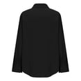 thumbnail image 5 of ManxiVoo Breathable Cotton Linen Shirt for Women Classic Button Down Blouse 3/4 Sleeve Top for Business Casual and Weekend Outfits L Size Black, 5 of 5