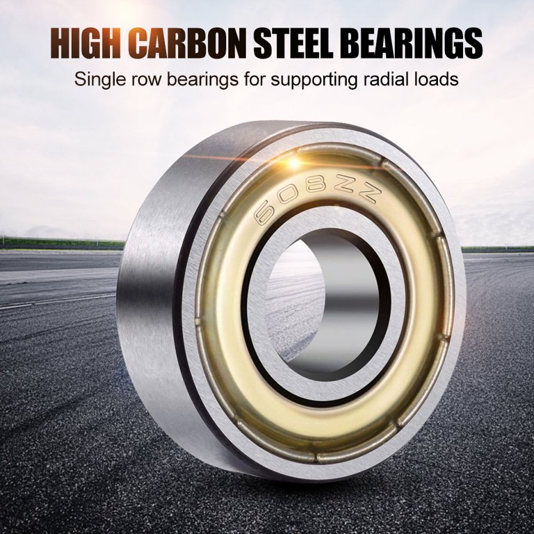 Qty 2 - High Quality 608-ZZ Double Shielded Ball Bearings - Size