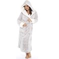 thumbnail image 1 of Qarigey Albornoz de manga larga para mujer, pijama con capucha acogedor, dormitorio doméstico, ducha, baño, de Color sólido, ropa de dormir de Pijama Gris XXL Qarigey AP012924-16, 1 of 6