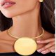 thumbnail image 4 of African Choker Necklace Gold Round Necklaces Gothic Chunky Statement Necklaces and Earrings Set Jewelry for Women, 4 of 5