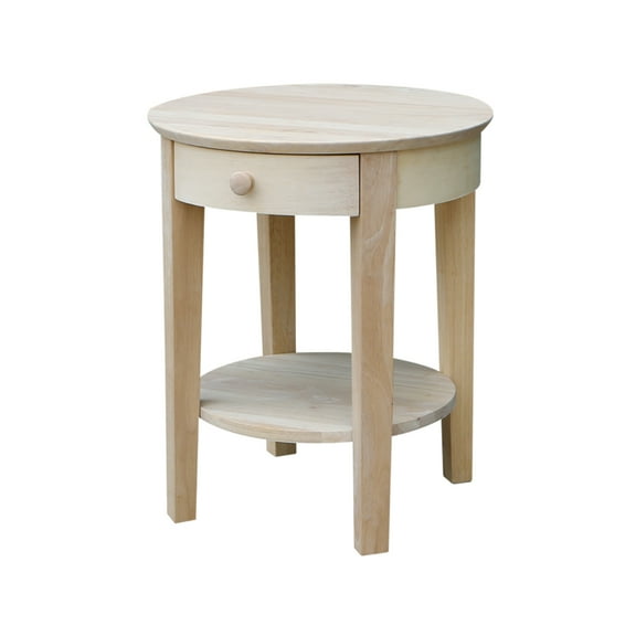 International Concepts Solid Wood Philips End Table - Natural Unfinished